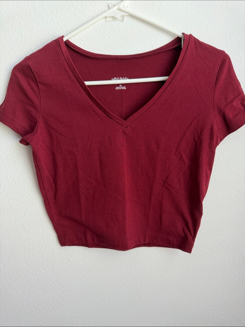 wild fable Burgundy V-Neck Short Sleeve Tee